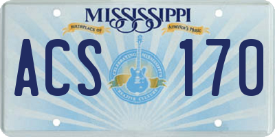 MS license plate ACS170