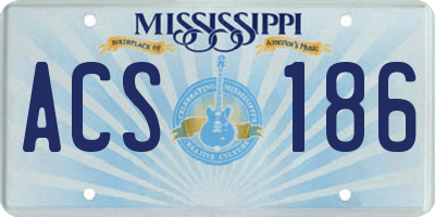 MS license plate ACS186