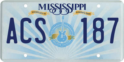 MS license plate ACS187
