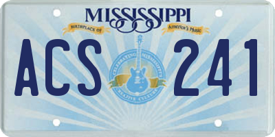 MS license plate ACS241