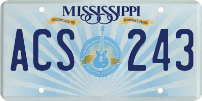 MS license plate ACS243