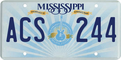 MS license plate ACS244