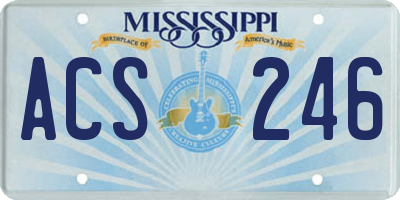 MS license plate ACS246