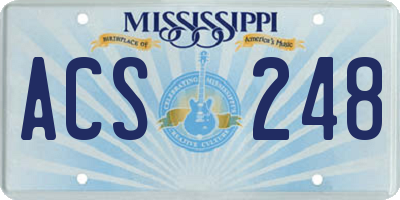 MS license plate ACS248