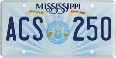 MS license plate ACS250