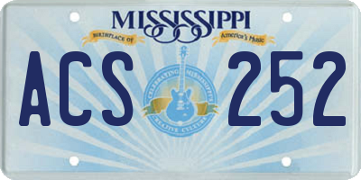 MS license plate ACS252