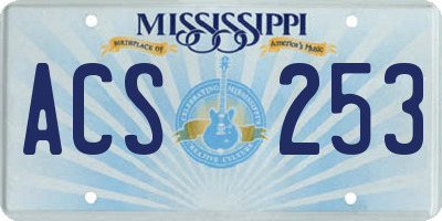 MS license plate ACS253