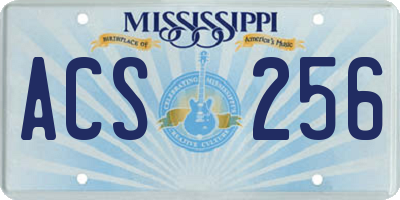MS license plate ACS256