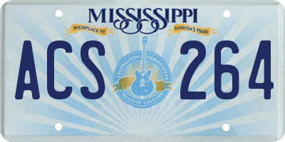 MS license plate ACS264