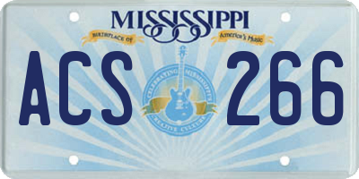 MS license plate ACS266
