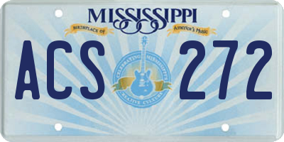 MS license plate ACS272