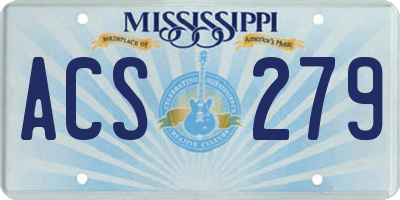 MS license plate ACS279