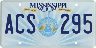 MS license plate ACS295