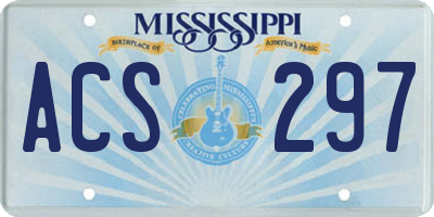 MS license plate ACS297