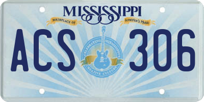 MS license plate ACS306