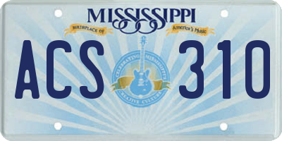 MS license plate ACS310