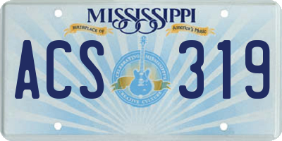 MS license plate ACS319