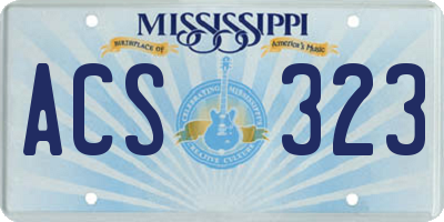 MS license plate ACS323