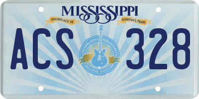 MS license plate ACS328