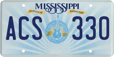 MS license plate ACS330