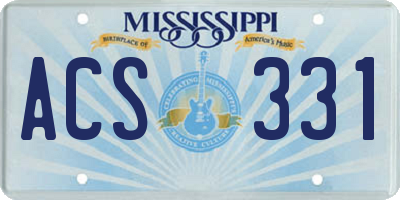 MS license plate ACS331