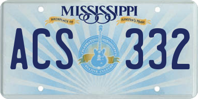 MS license plate ACS332