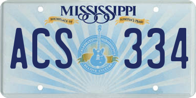 MS license plate ACS334