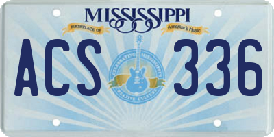 MS license plate ACS336