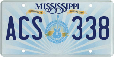 MS license plate ACS338