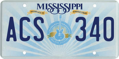 MS license plate ACS340