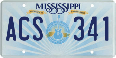 MS license plate ACS341