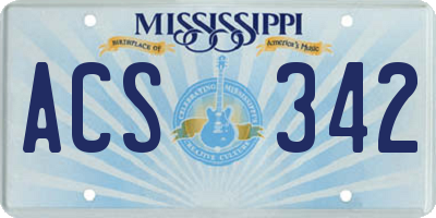 MS license plate ACS342
