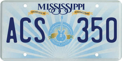 MS license plate ACS350