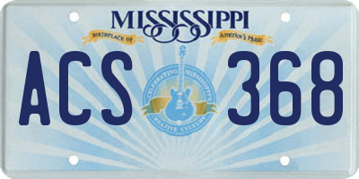 MS license plate ACS368