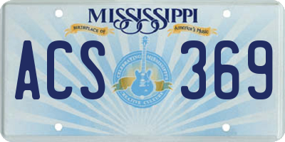 MS license plate ACS369