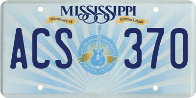 MS license plate ACS370