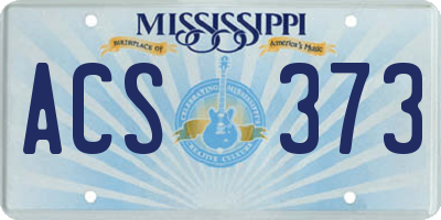 MS license plate ACS373
