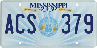 MS license plate ACS379