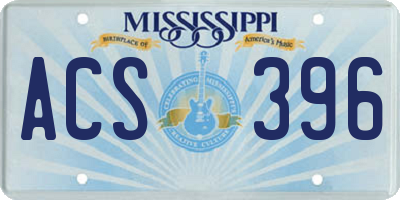 MS license plate ACS396