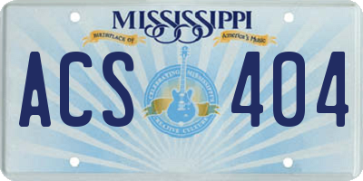 MS license plate ACS404