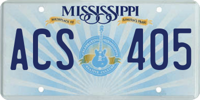 MS license plate ACS405