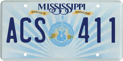 MS license plate ACS411