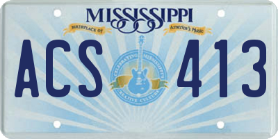 MS license plate ACS413
