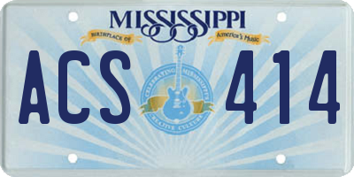 MS license plate ACS414