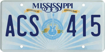 MS license plate ACS415