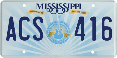 MS license plate ACS416