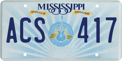 MS license plate ACS417