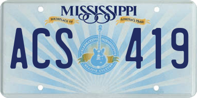 MS license plate ACS419