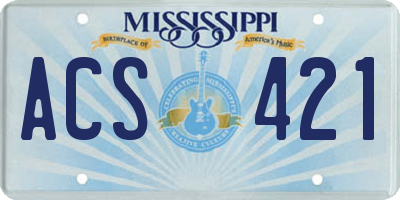MS license plate ACS421