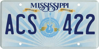 MS license plate ACS422
